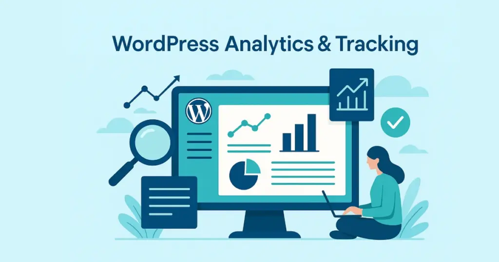 WordPress analytics and tracking dashboard illustratio