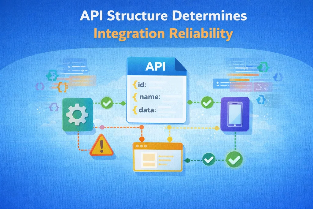 API structure diagram showing stable integration connections