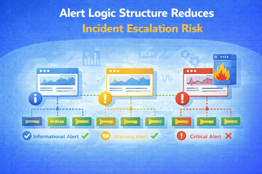 Monitoring alert logic structure improving incident detection reliability illustration