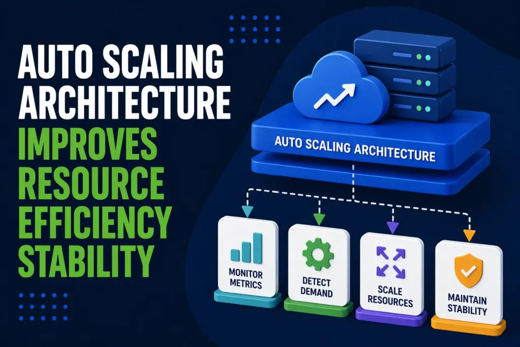 Auto scaling architecture improving resource efficiency stability illustration