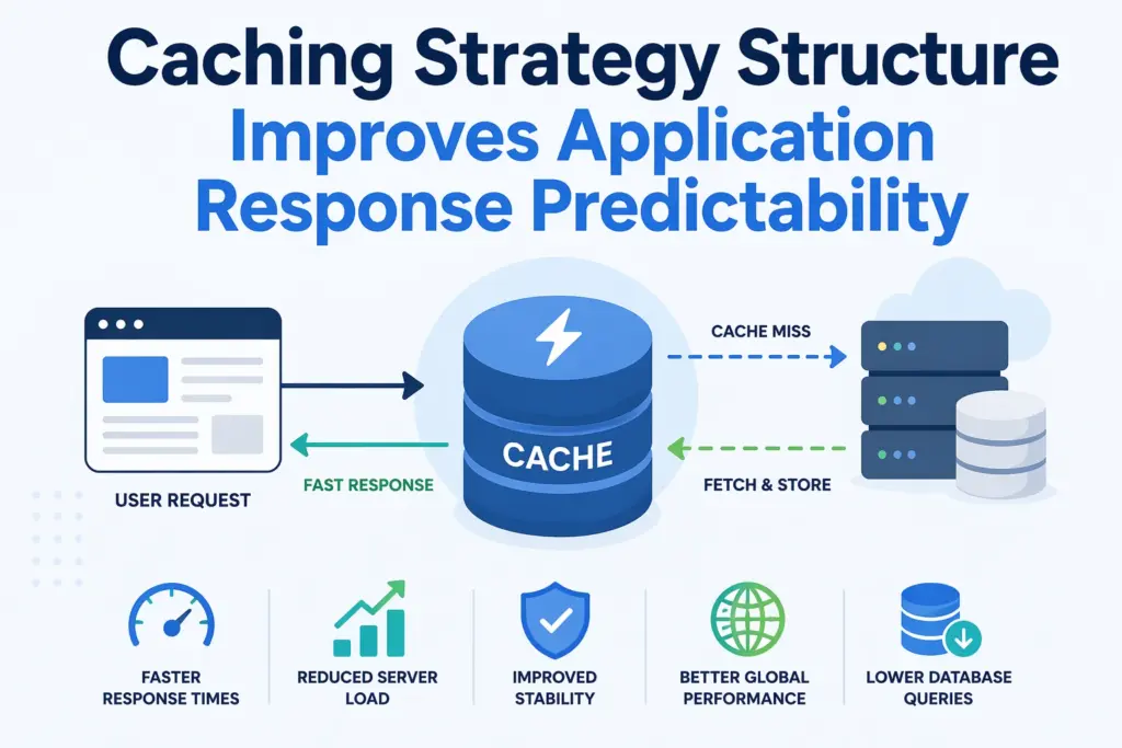Caching layer structure improving application response predictability