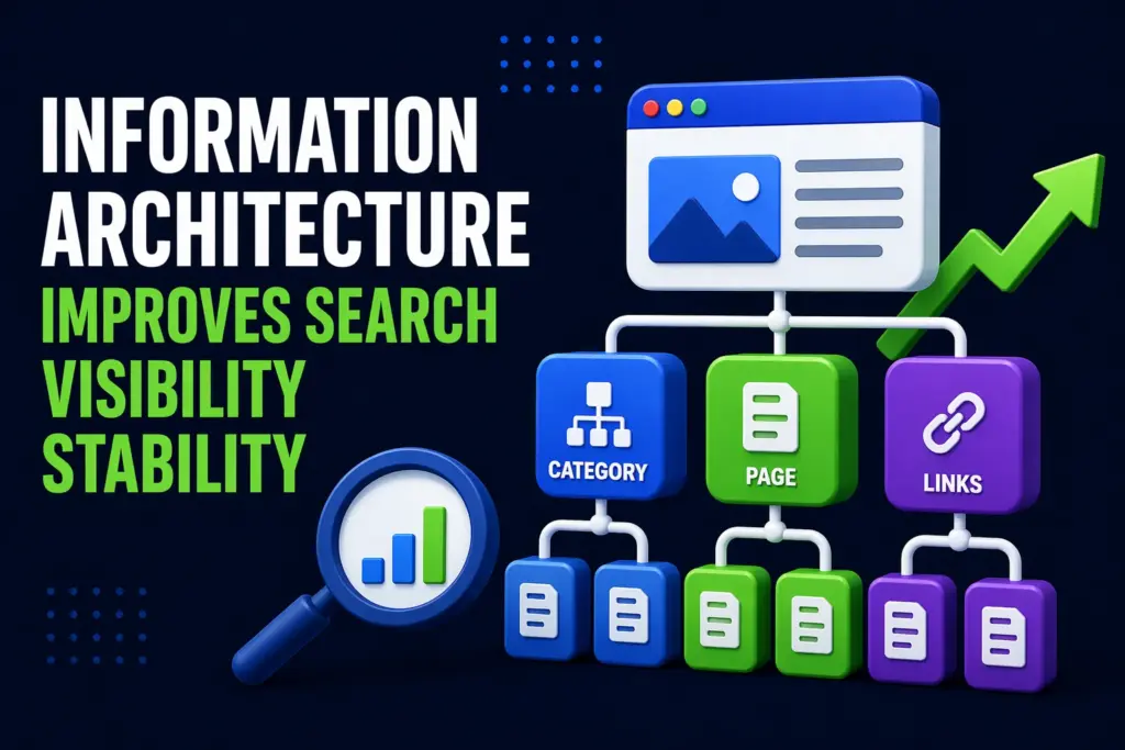 Information architecture diagram improving search visibility stability illustration
