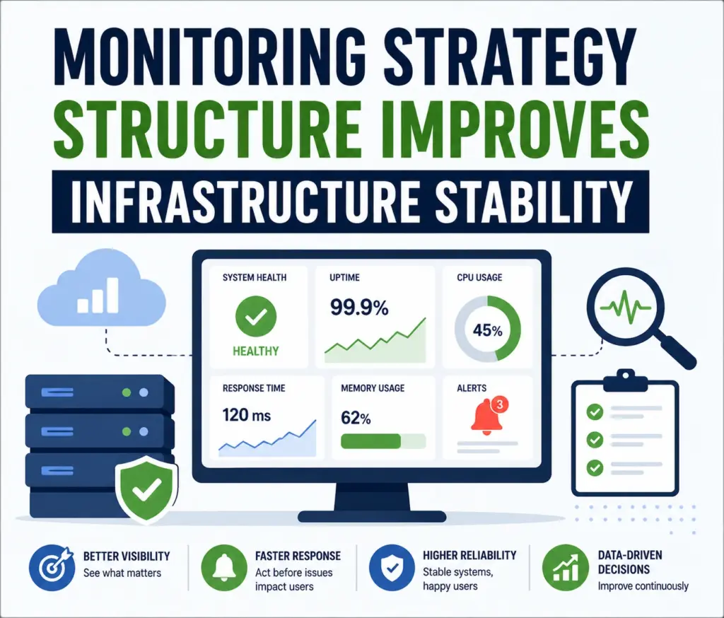 Monitoring strategy structure improving infrastructure stability illustration