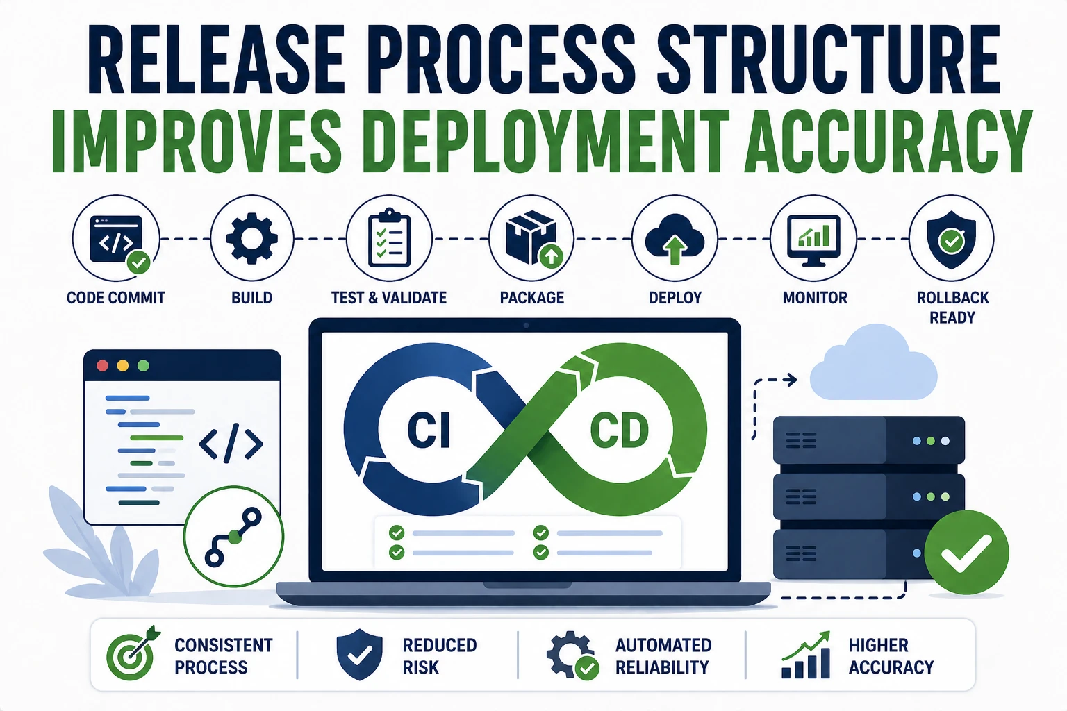 CI/CD release process structure improving deployment accuracy illustration
