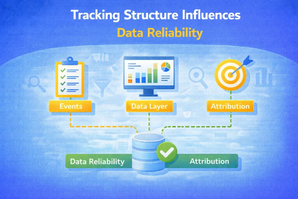Analytics tracking structure diagram improving data reliability