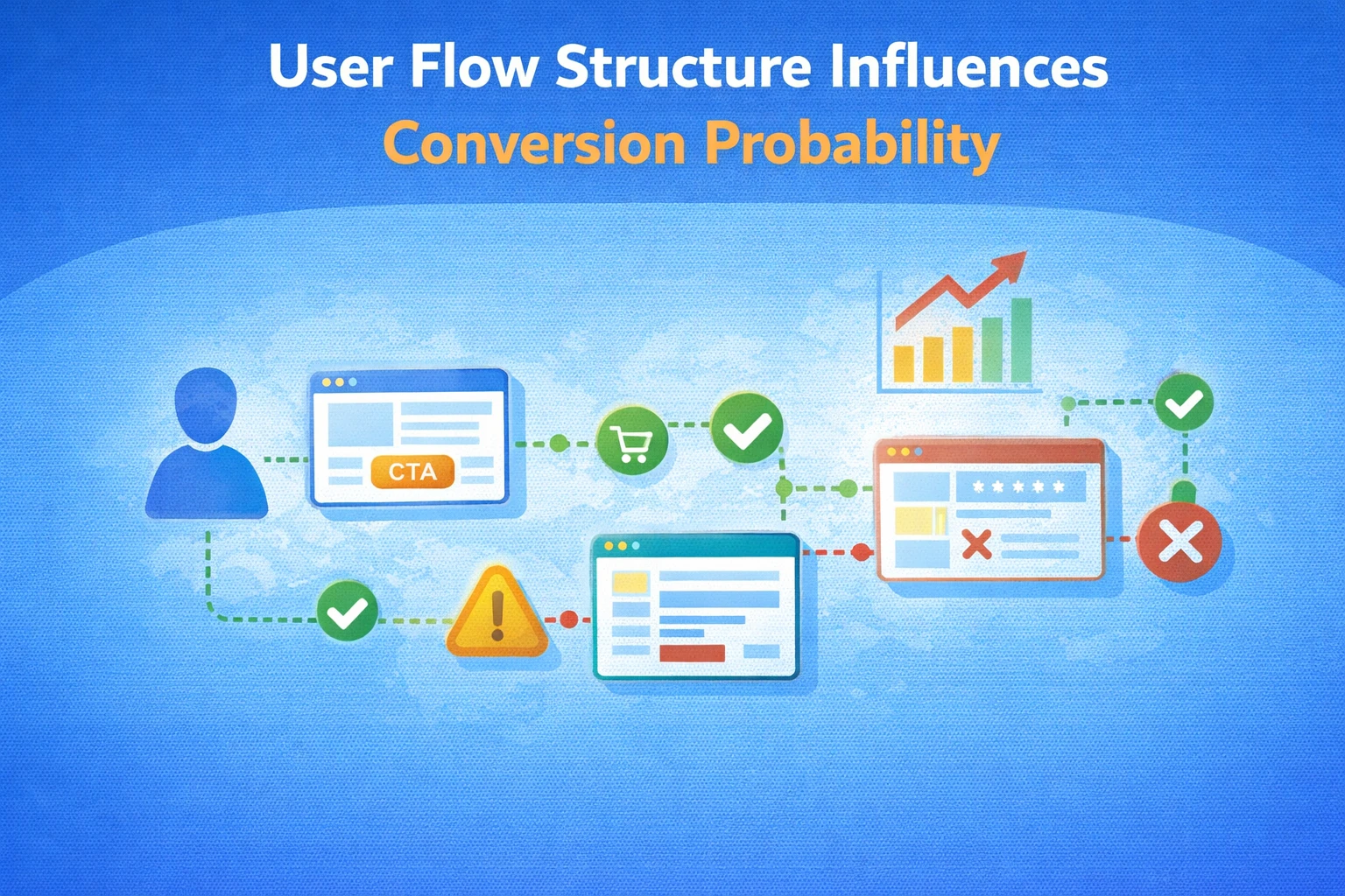 UX flow structure diagram improving conversion probability