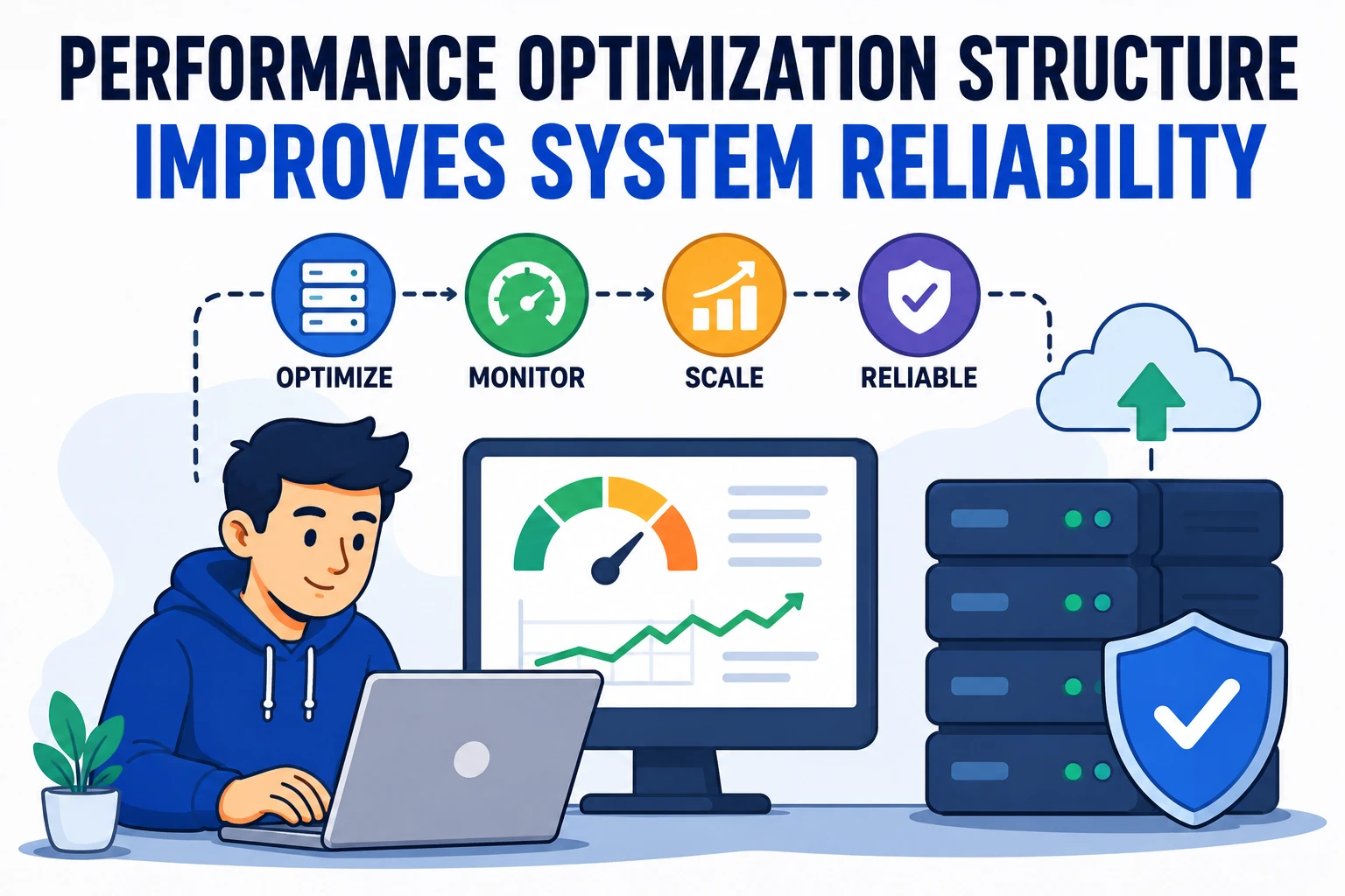 Performance optimization structure improving infrastructure reliability illustration