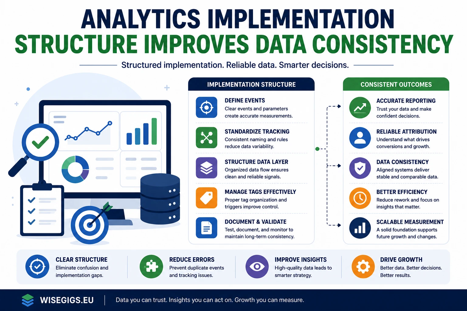 Analytics implementation structure improving data consistency illustration