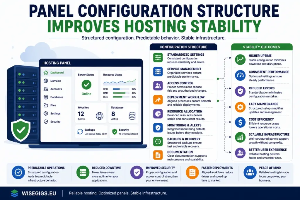 Hosting panel configuration structure improving infrastructure stability illustration