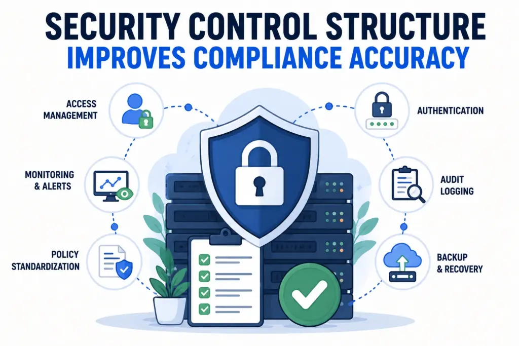 Security control structure improving hosting compliance accuracy illustration